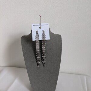 WHBM - Hematite Rhinestone Waterfall Earrings
